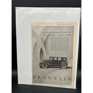 Vintage 1926 Franklin Automobile  Ad Literary Digest March 6 Antique Car Art